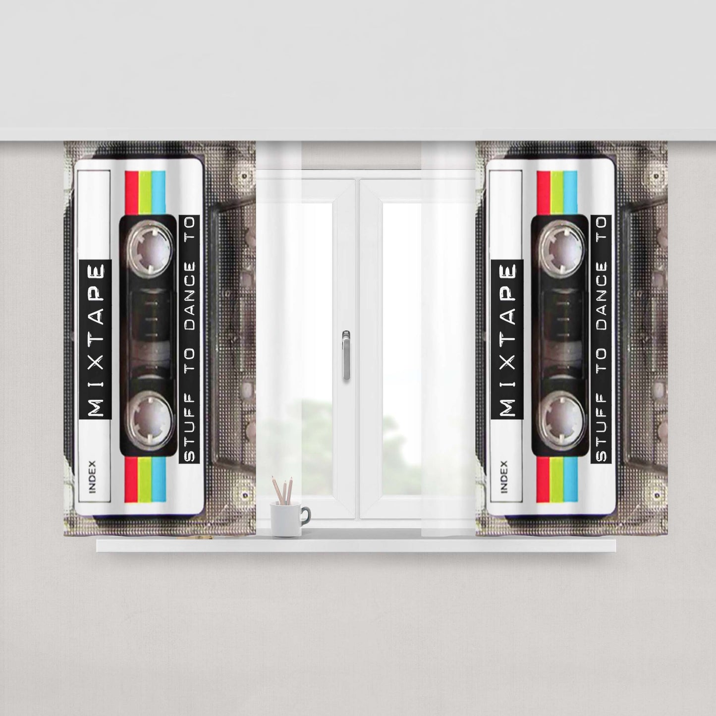 Hip Hop Mashup Peach Skin Window Curtains