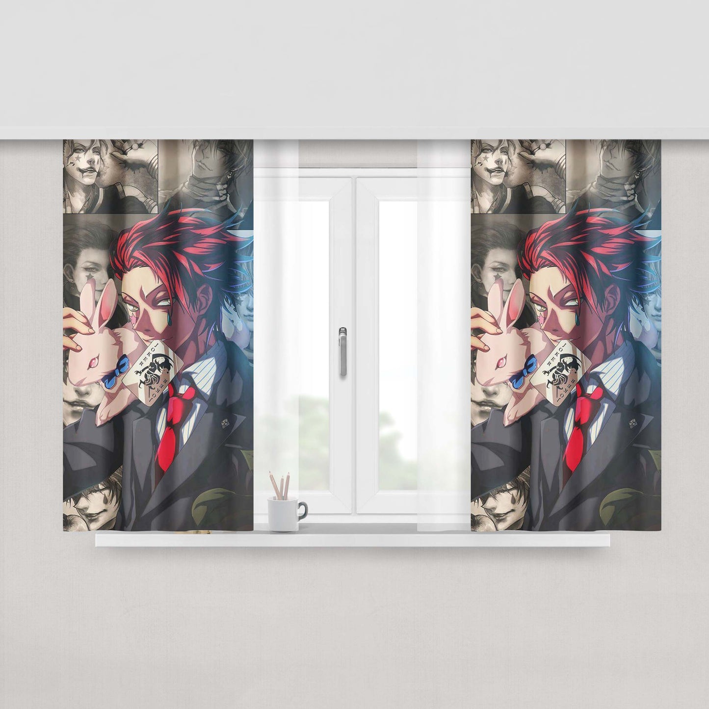 Hisoka Joker Hunter X Hunter Peach Skin Window Curtains