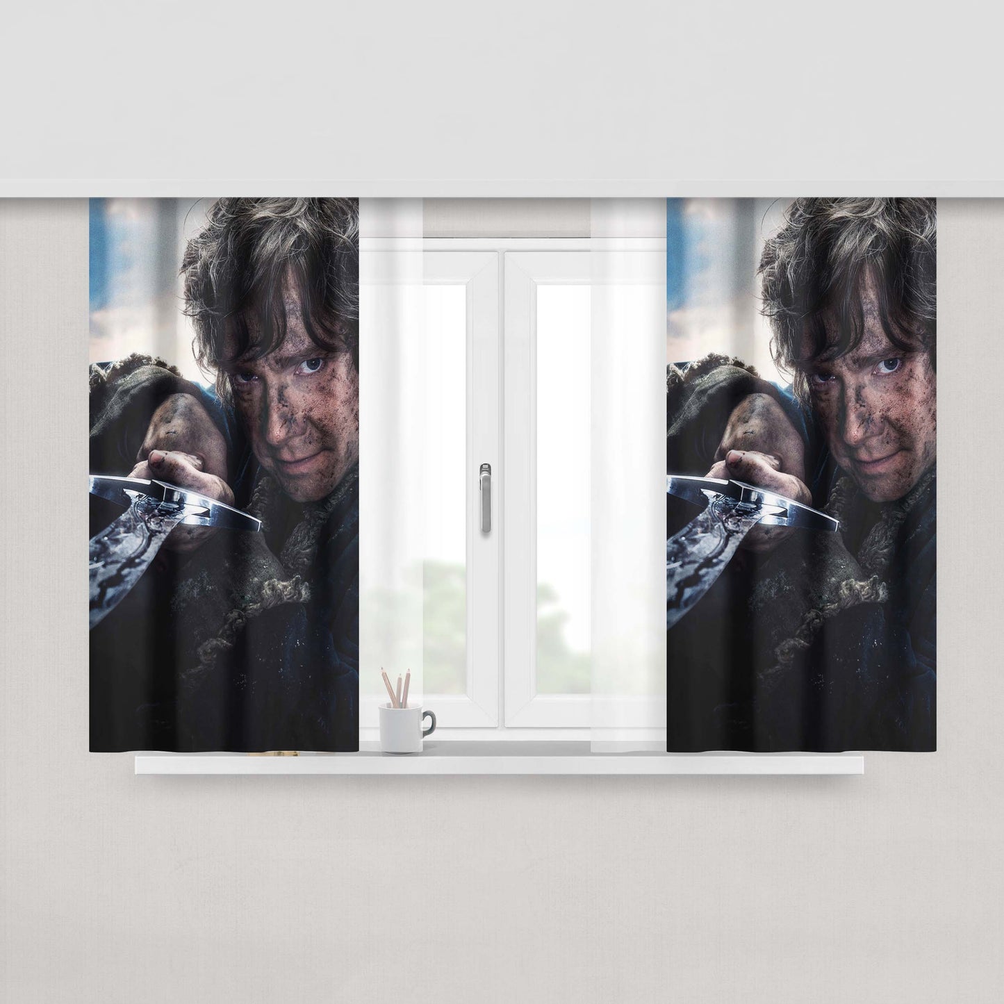Hobbit Bilbo Baggins- Peach Skin Window Curtains