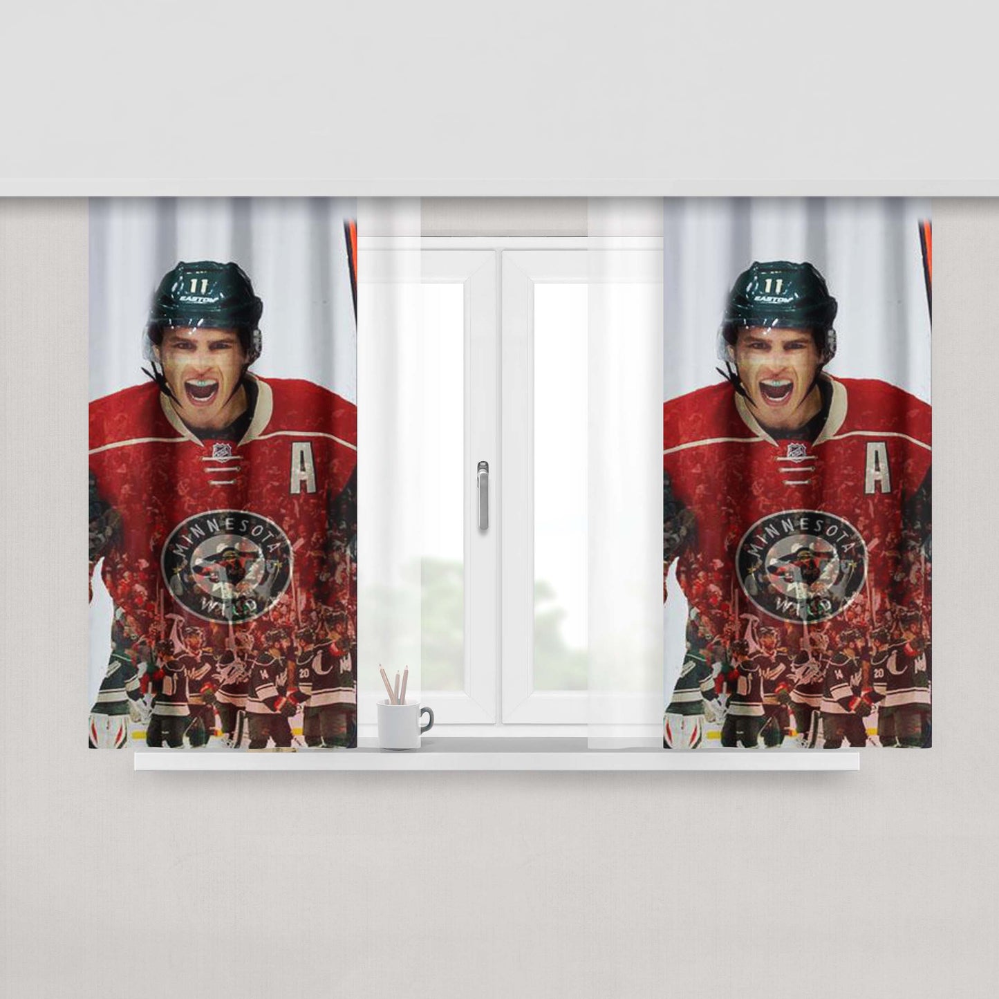Hockey Blackhawks Chicago Peach Skin Window Curtains
