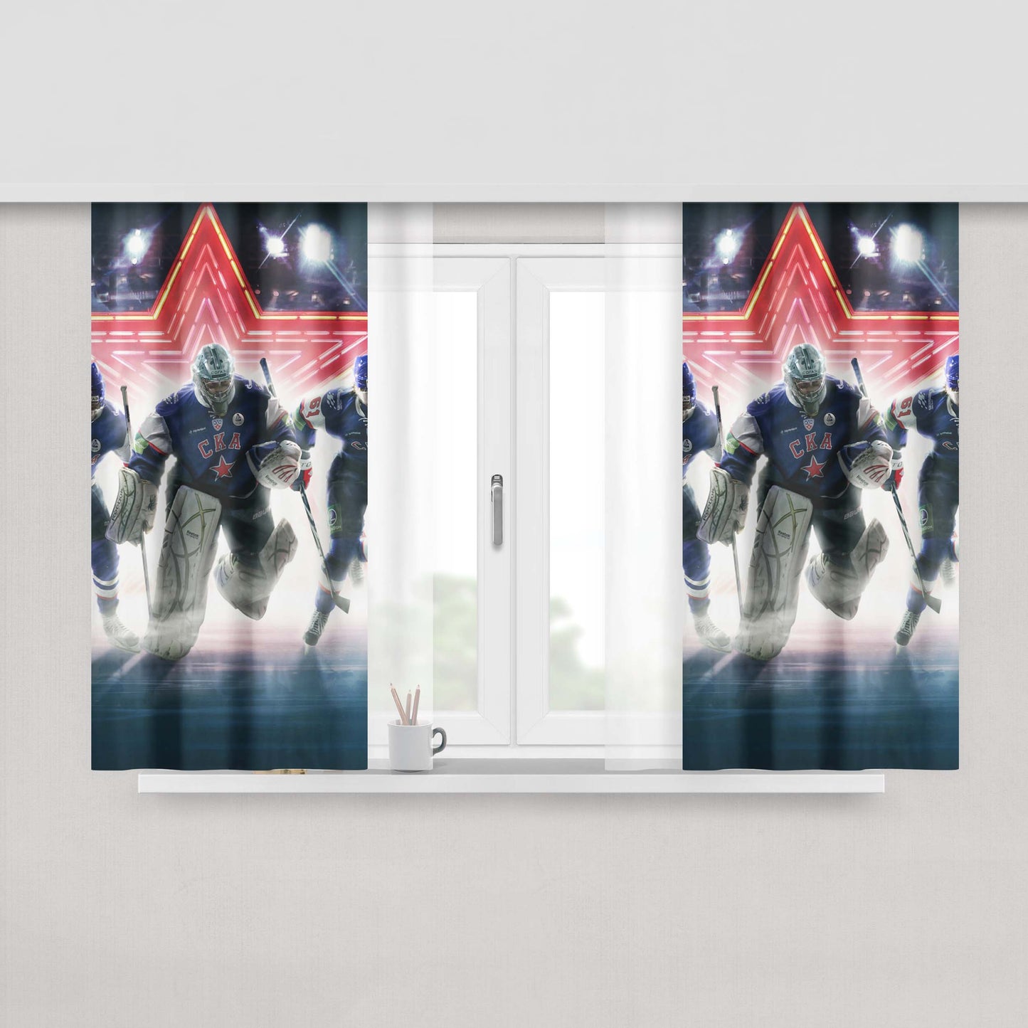 Hockey Team Cka Nhl Peach Skin Window Curtains