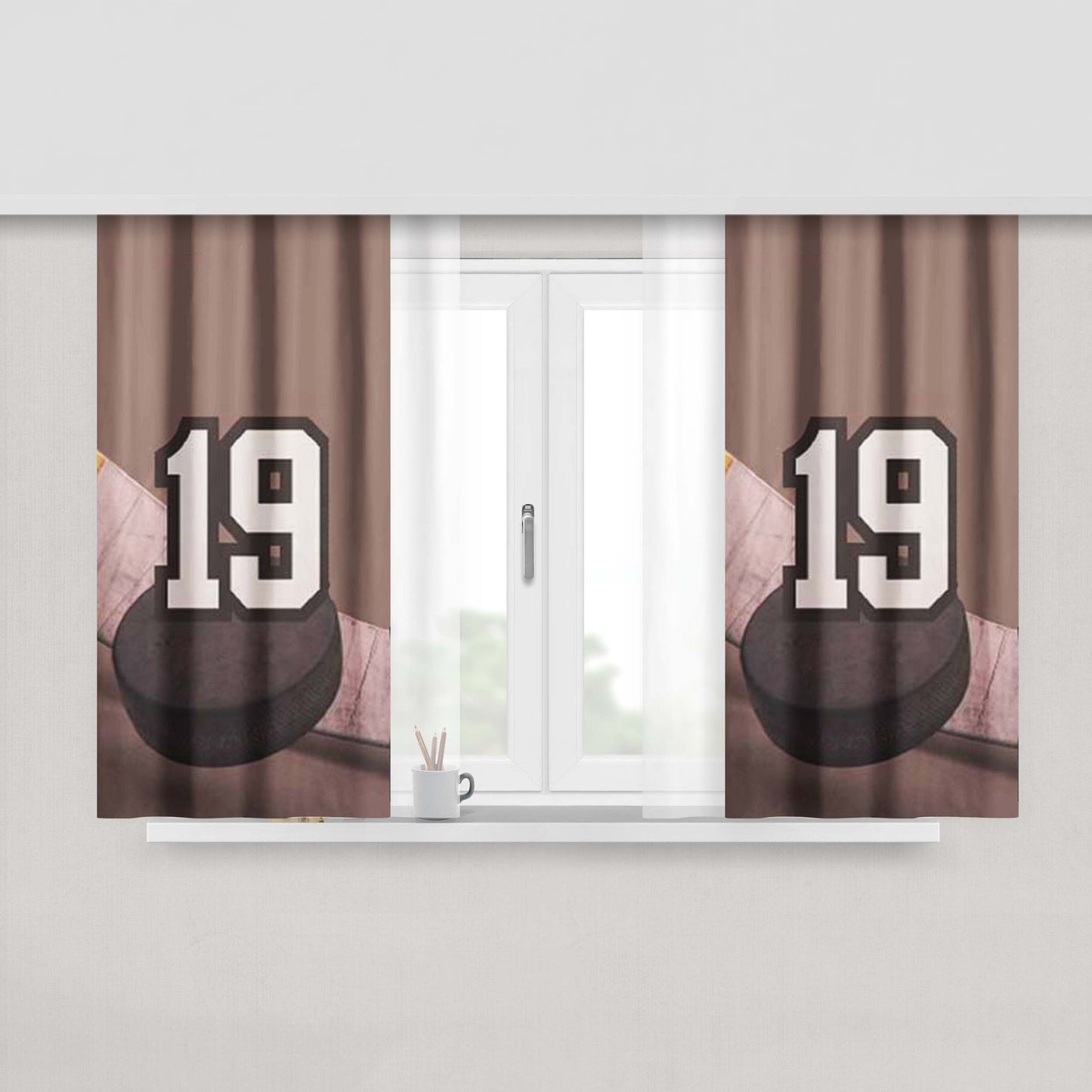 Hockey Peach Skin Window Curtains
