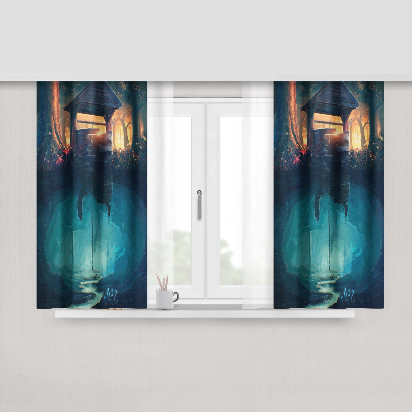 Home Art New Space Peach Skin Window Curtains