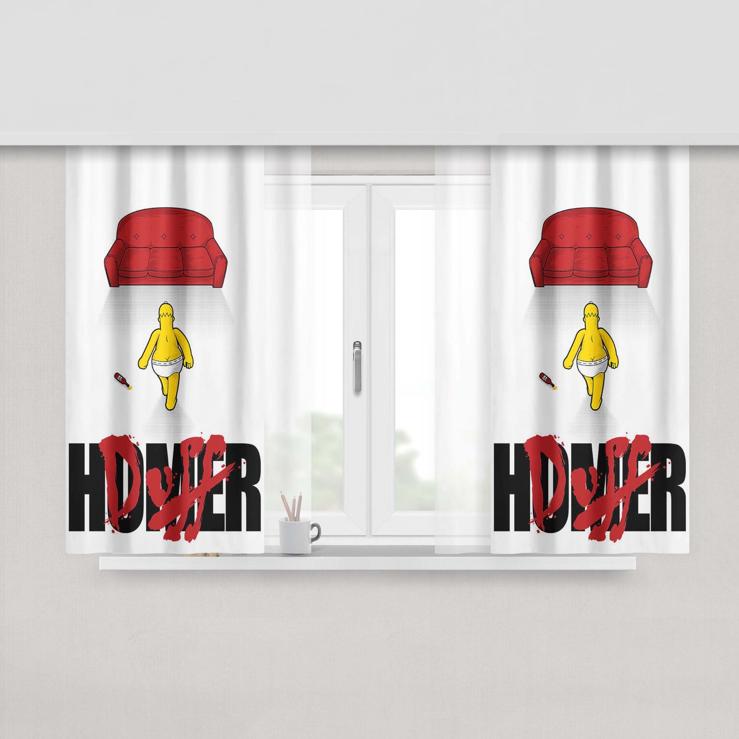 Homer Duff Akira Style Peach Skin Window Curtains
