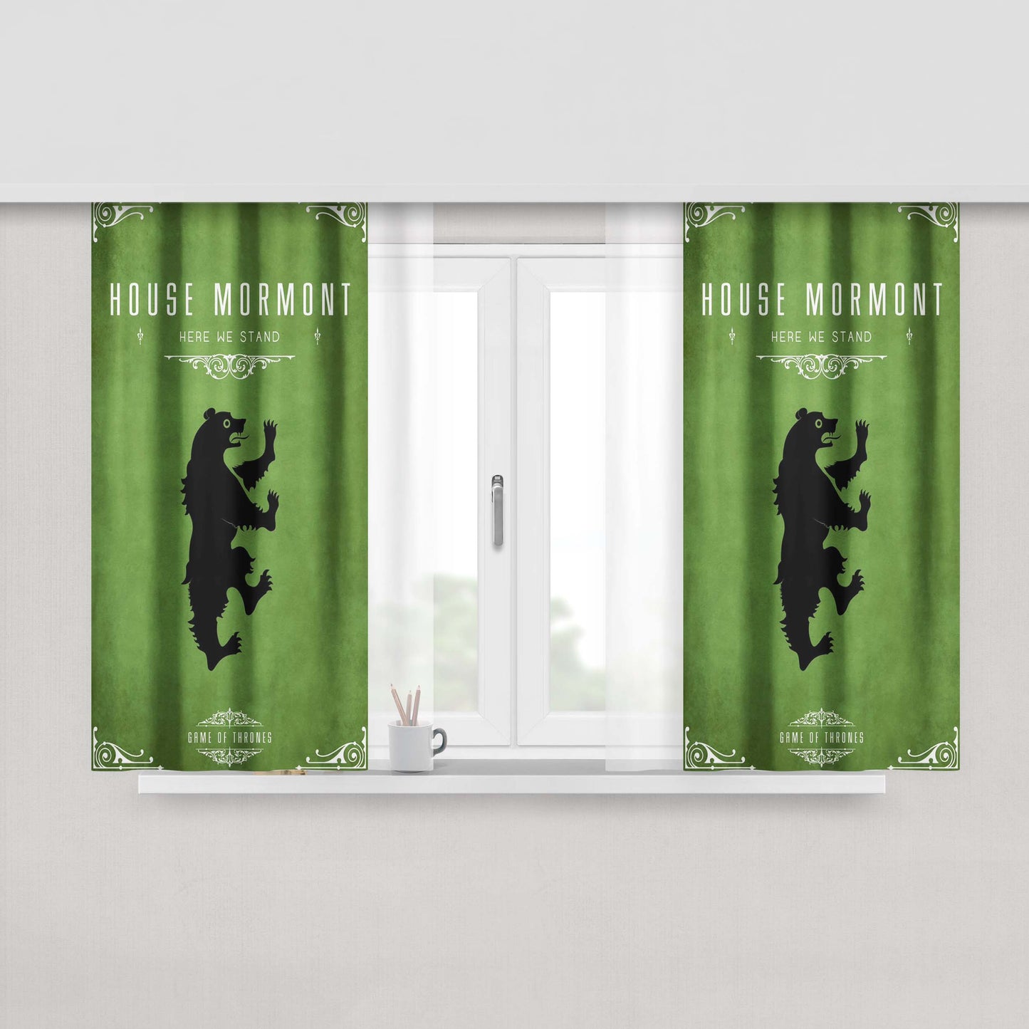 House Mormont Here We Stand Game Of Thrones Peach Skin Window Curtains