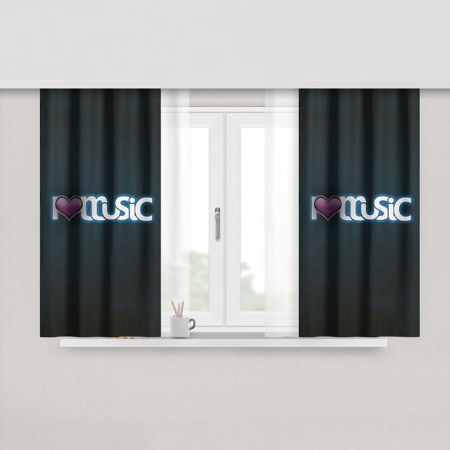 House Music Dubstep Techno Peach Skin Window Curtains