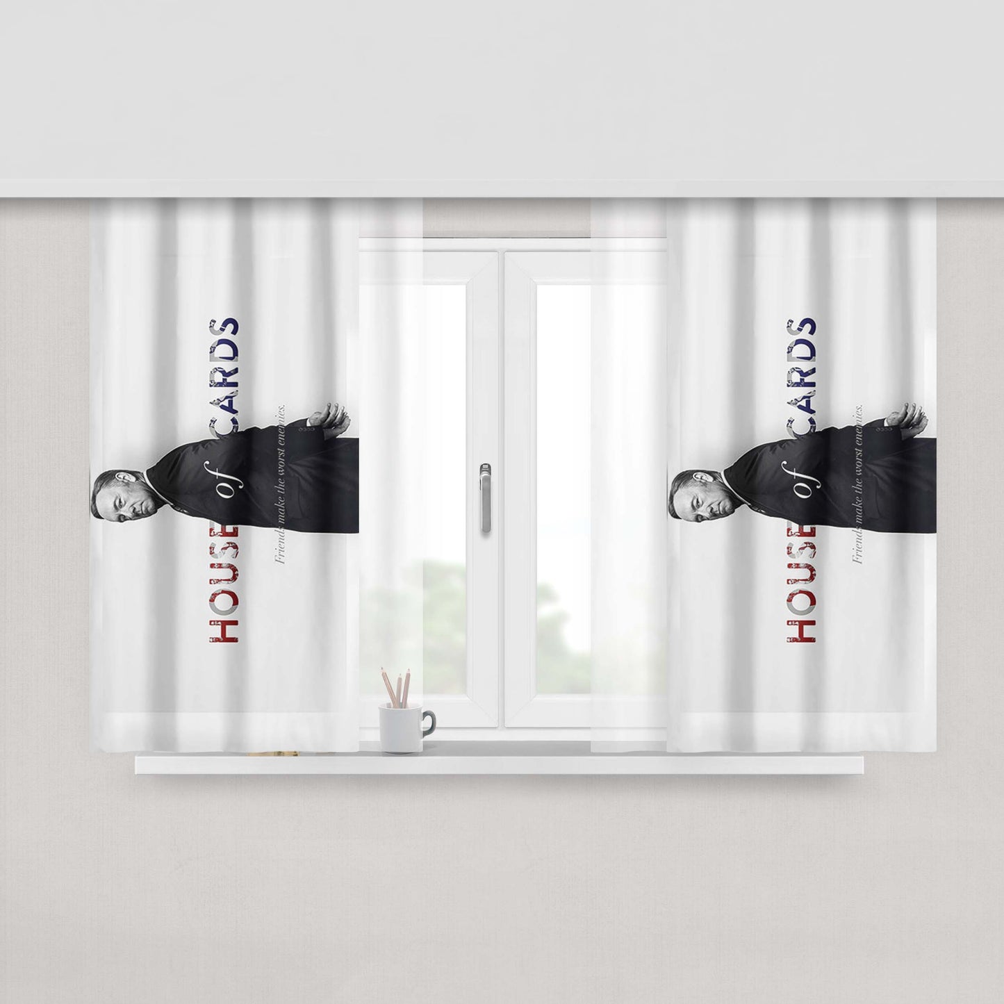 House Of Cards Underwood Peach Skin Window Curtains