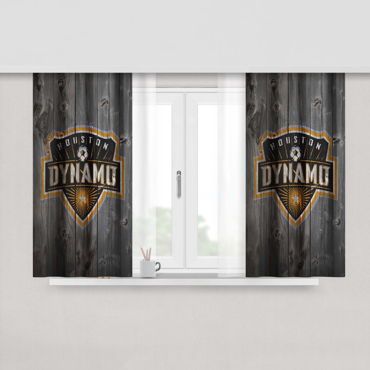 Houston Dynamo Peach Skin Window Curtains