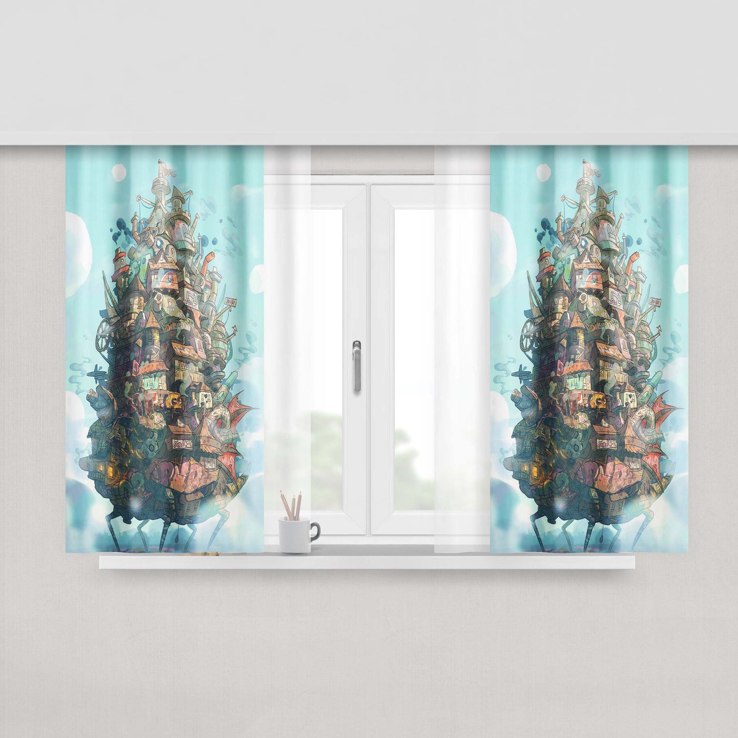 Howls Moving Castle Case Peach Skin Window Curtains