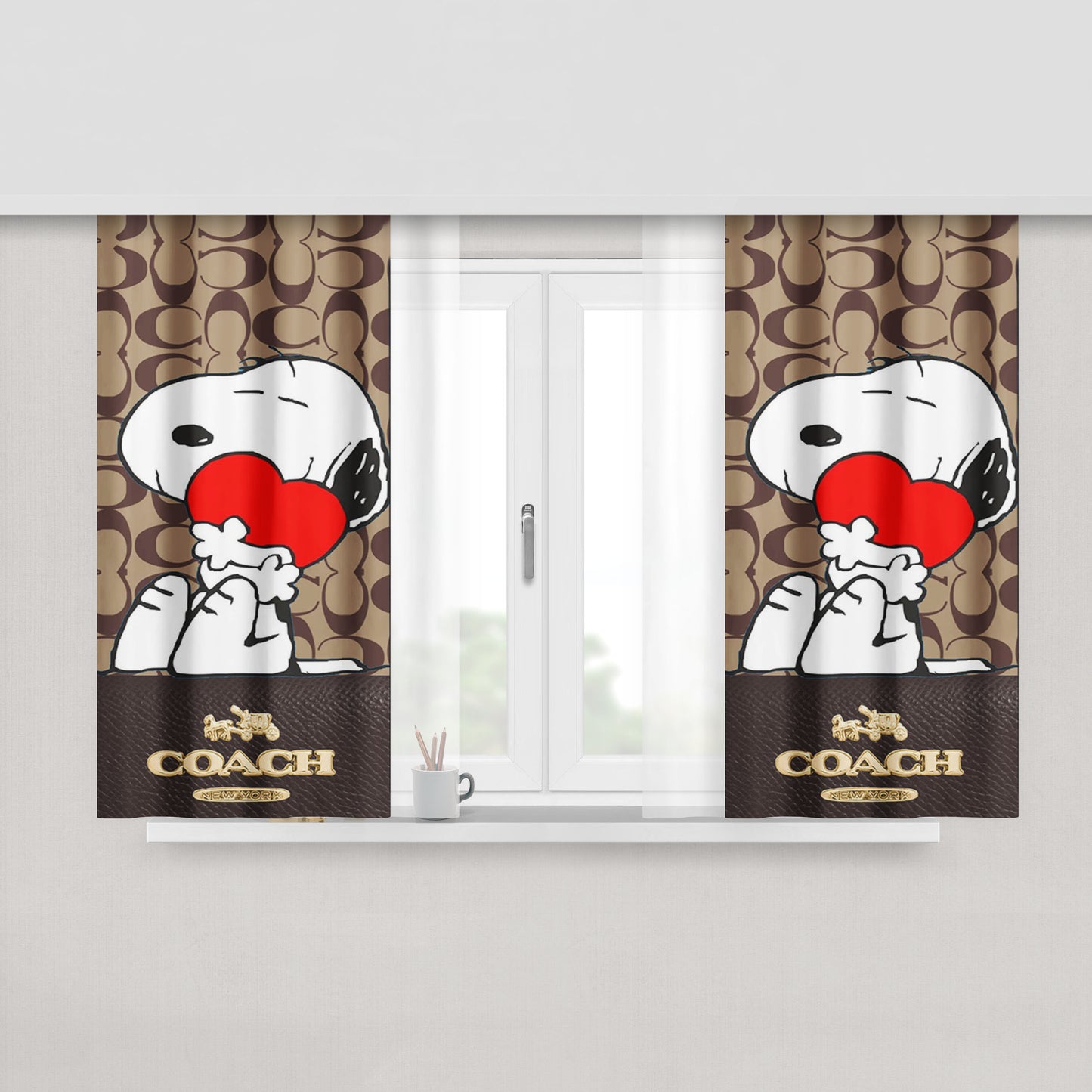 Coach New York Snoopy Peach Skin Window Curtains