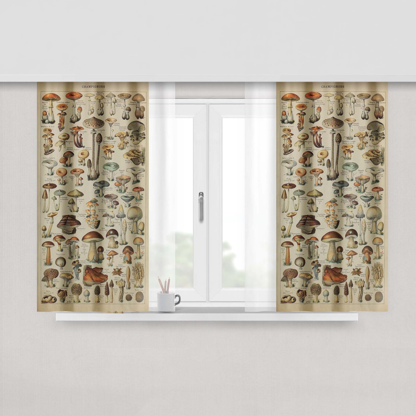 Adolphe Millot'S Mushroom Window Curtains
