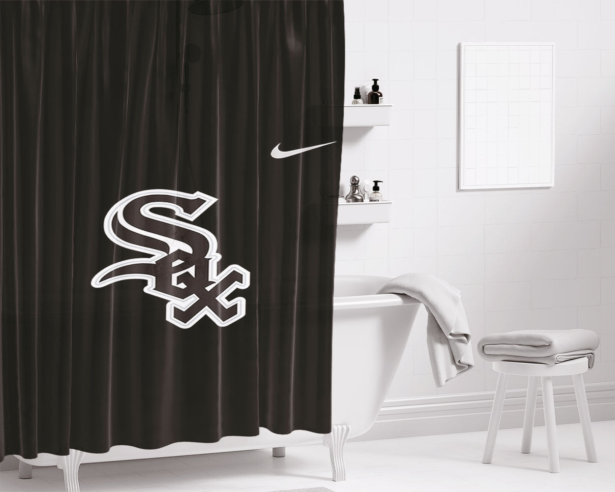 Chicago White Sox New Mlb Bathroom Shower Curtain Fabric Waterproof | 66 X 72 Inch