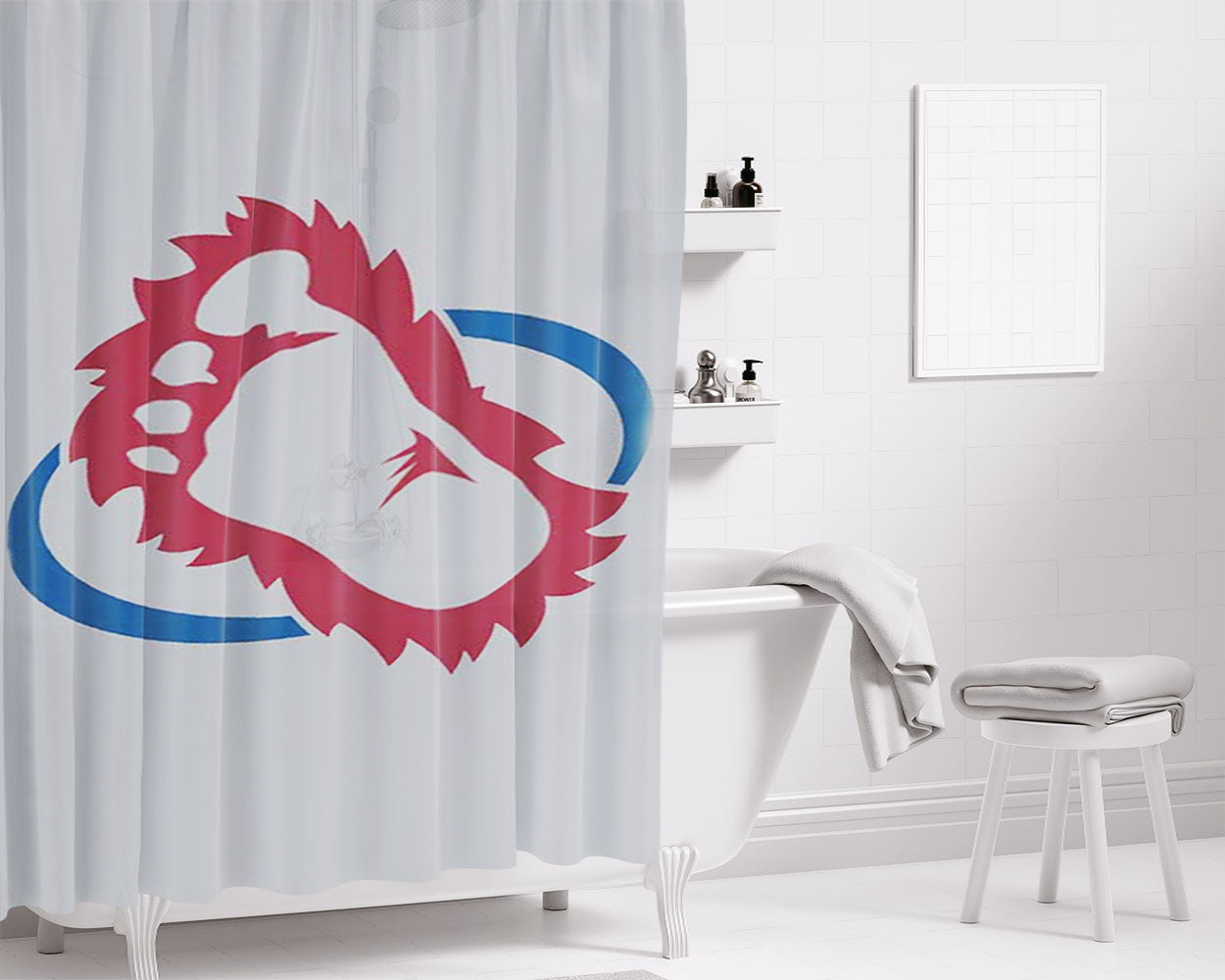 Colorado Avalanche 2 Bathroom Shower Curtain Fabric Waterproof | 66 X 72 Inch