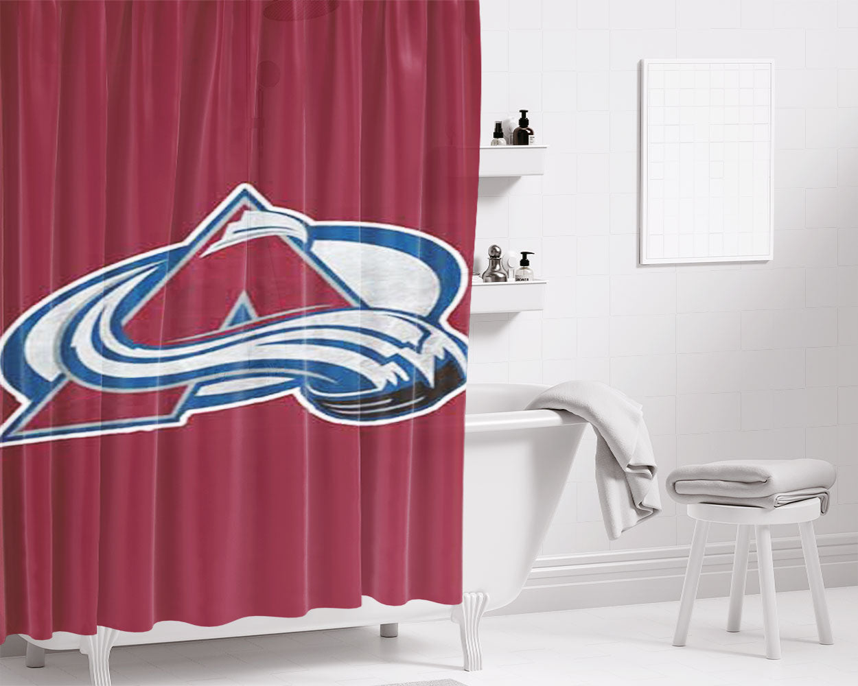 Colorado Avalanche 3 Bathroom Shower Curtain Fabric Waterproof | 66 X 72 Inch