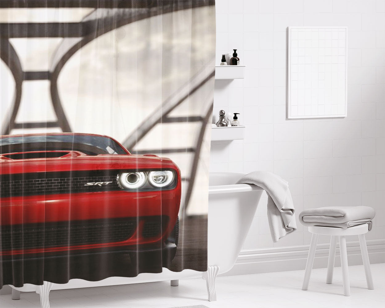 Dodge Ram Bathroom Shower Curtain Fabric Waterproof | 66 X 72 Inch