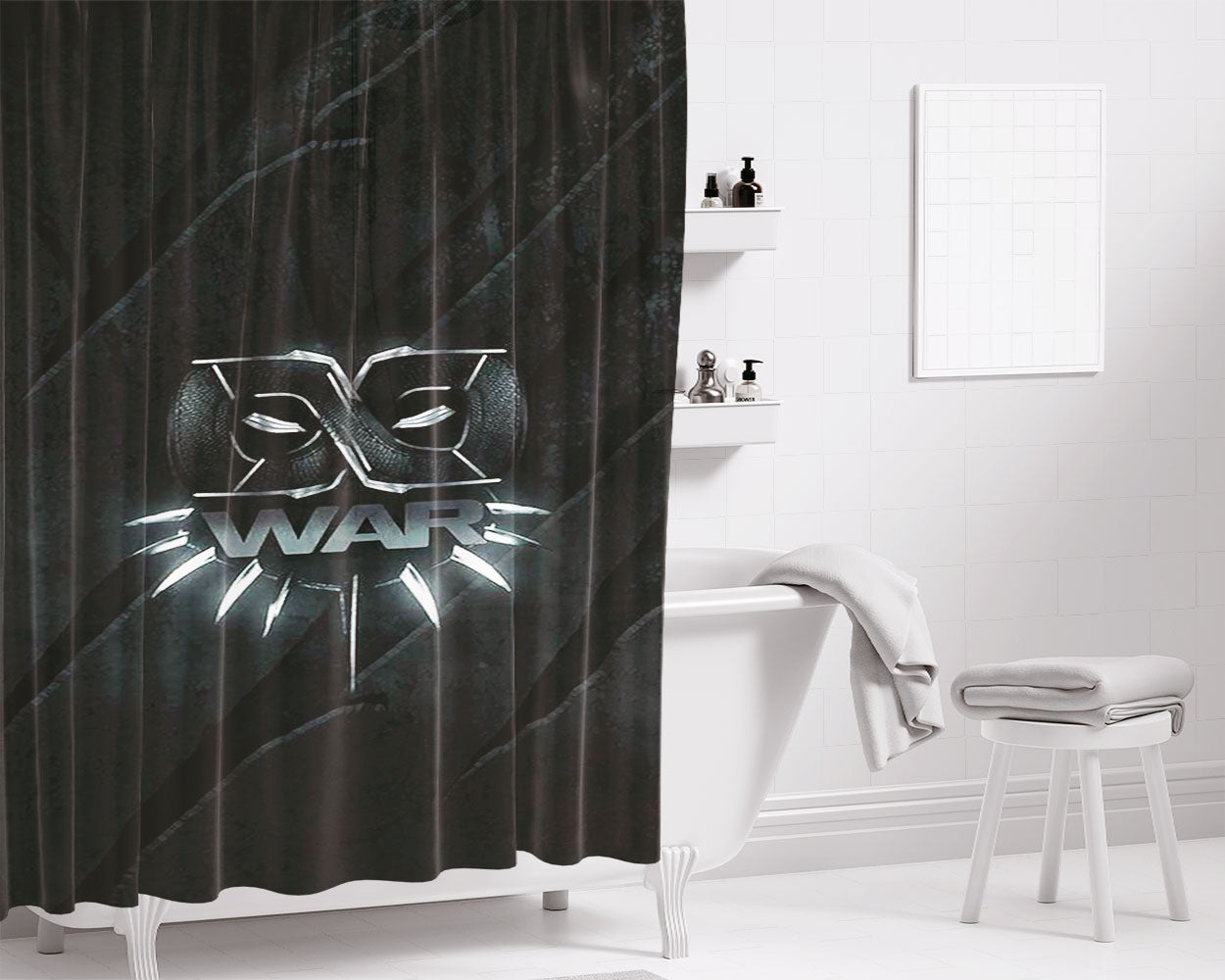 Infinity Stone Bathroom Shower Curtain Fabric Waterproof | 66 X 72 Inch