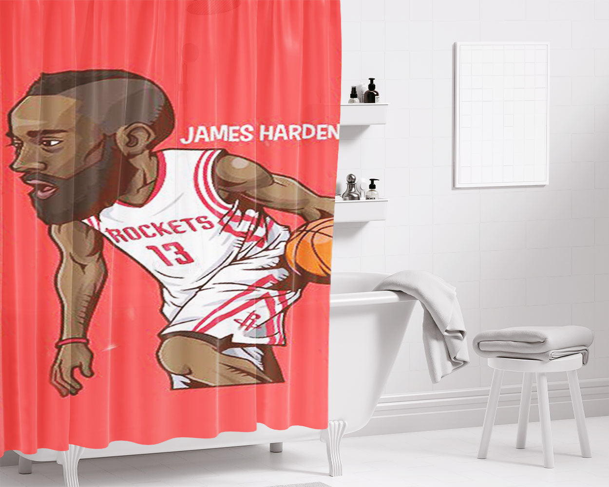 James Bradberry Carolina Panthers Bathroom Shower Curtain Fabric Waterproof | 66 X 72 Inch