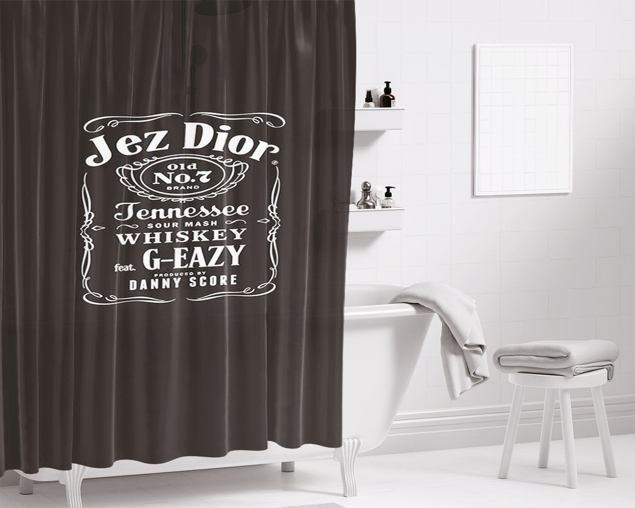 Jersey Gear Football Tottenham Hotspur Bathroom Shower Curtain Fabric Waterproof | 66 X 72 Inch