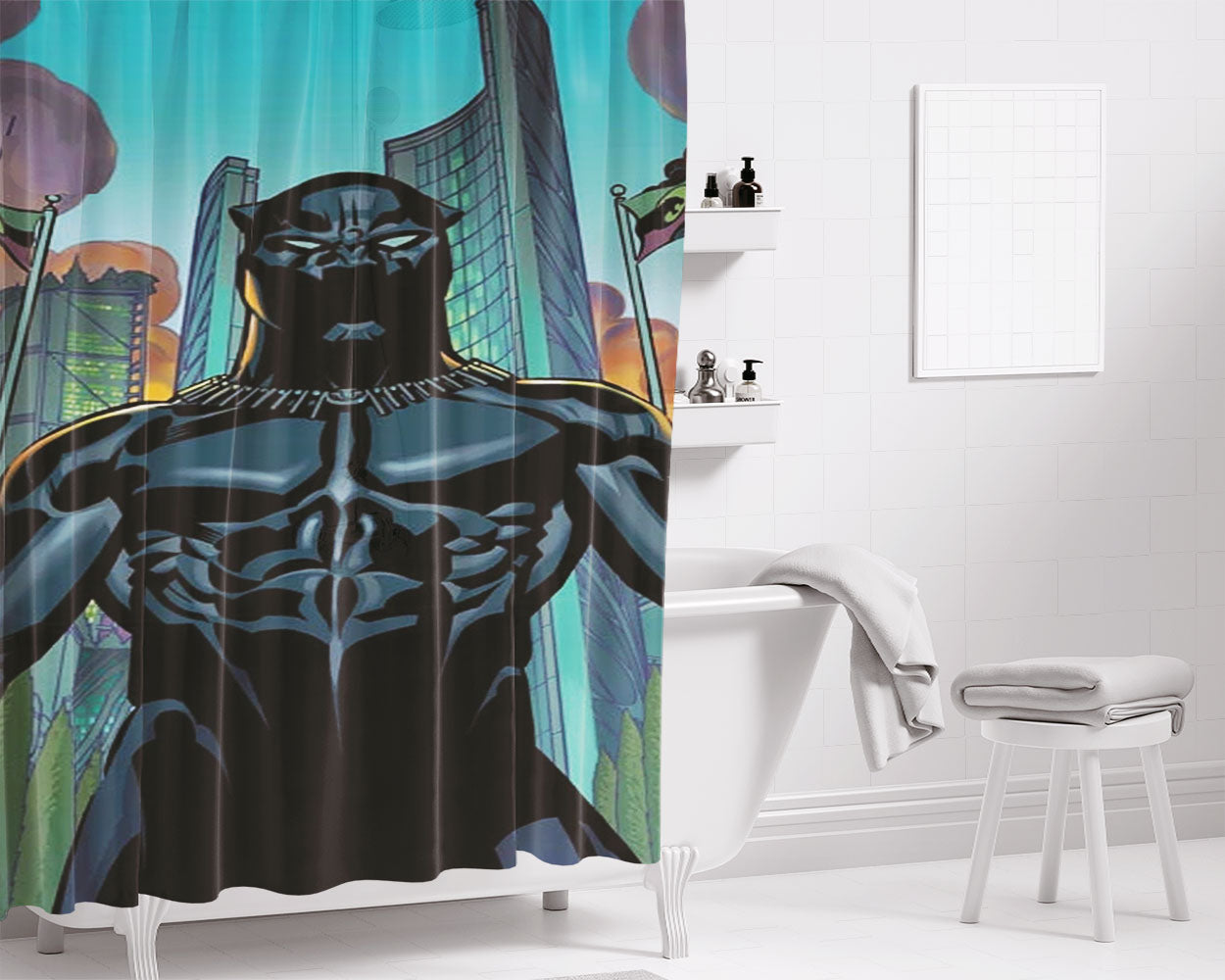 King Lion Bathroom Shower Curtain Fabric Waterproof | 66 X 72 Inch