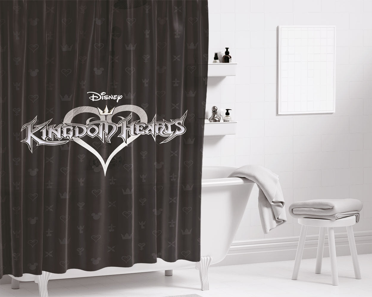 Kingdom Heart Iii Sora And Donald Duck Kill Enemy Bathroom Shower Curtain Fabric Waterproof | 66 X 72 Inch