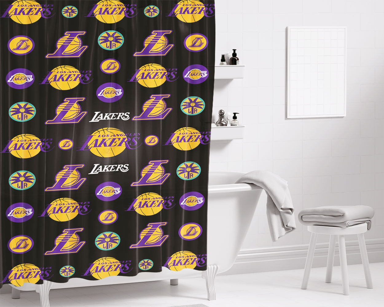 Los Angeles La Dodgers Uniform Bathroom Shower Curtain Fabric Waterproof | 66 X 72 Inch