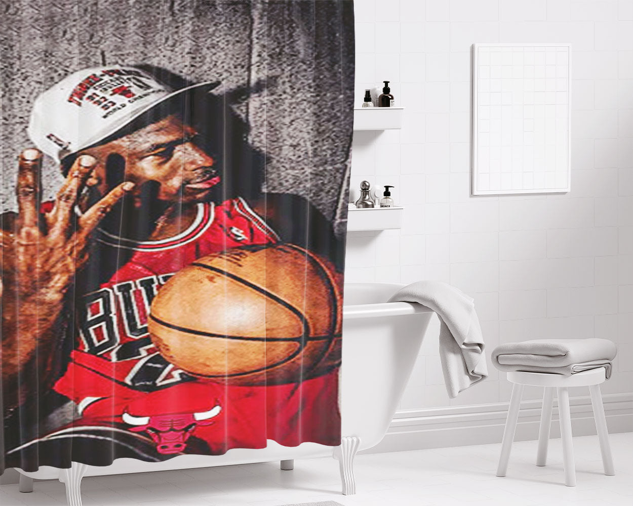 Michael Jordan 50 Bathroom Shower Curtain Fabric Waterproof | 66 X 72 Inch