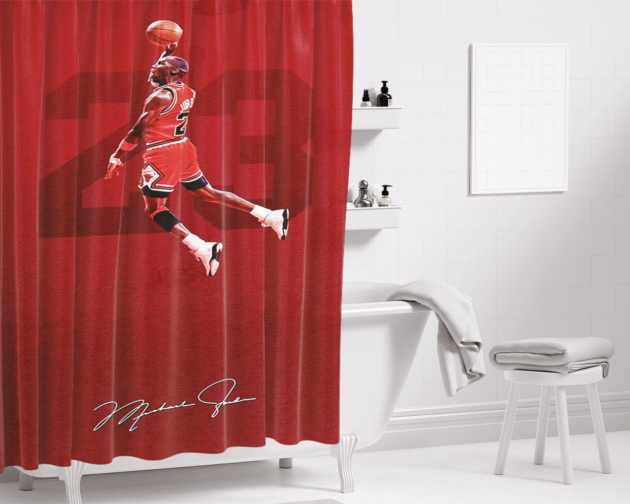 Michael Jordan Quotes Bathroom Shower Curtain Fabric Waterproof | 66 X 72 Inch