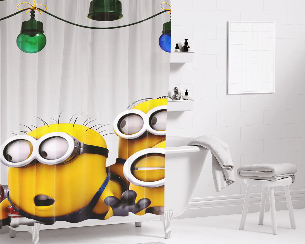 Mini Cooper Car Logo Bathroom Shower Curtain Fabric Waterproof | 66 X 72 Inch