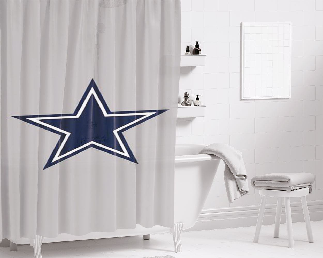 Nfl Chicago Bears Bathroom Shower Curtain Fabric Waterproof | 66 X 72 Inch