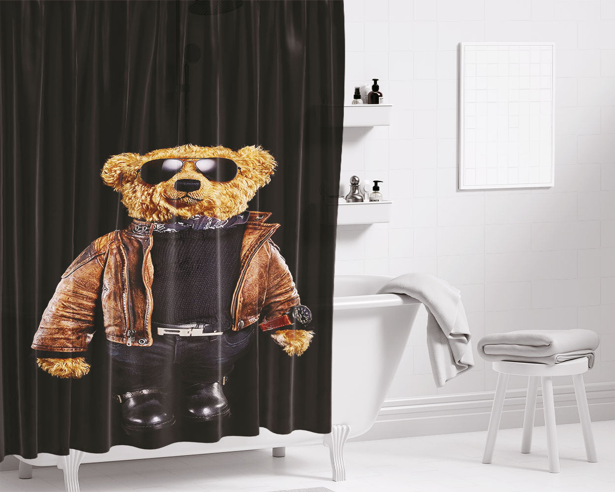 Pokemon Wave Bathroom Shower Curtain Fabric Waterproof | 66 X 72 Inch