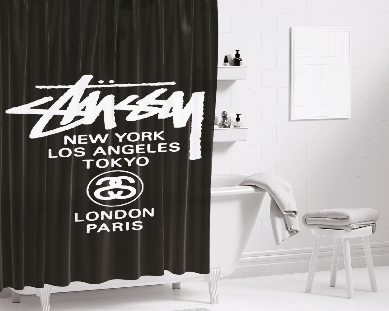 Stussy Marvel Jorge Oswaldo Bathroom Shower Curtain Fabric Waterproof | 66 X 72 Inch
