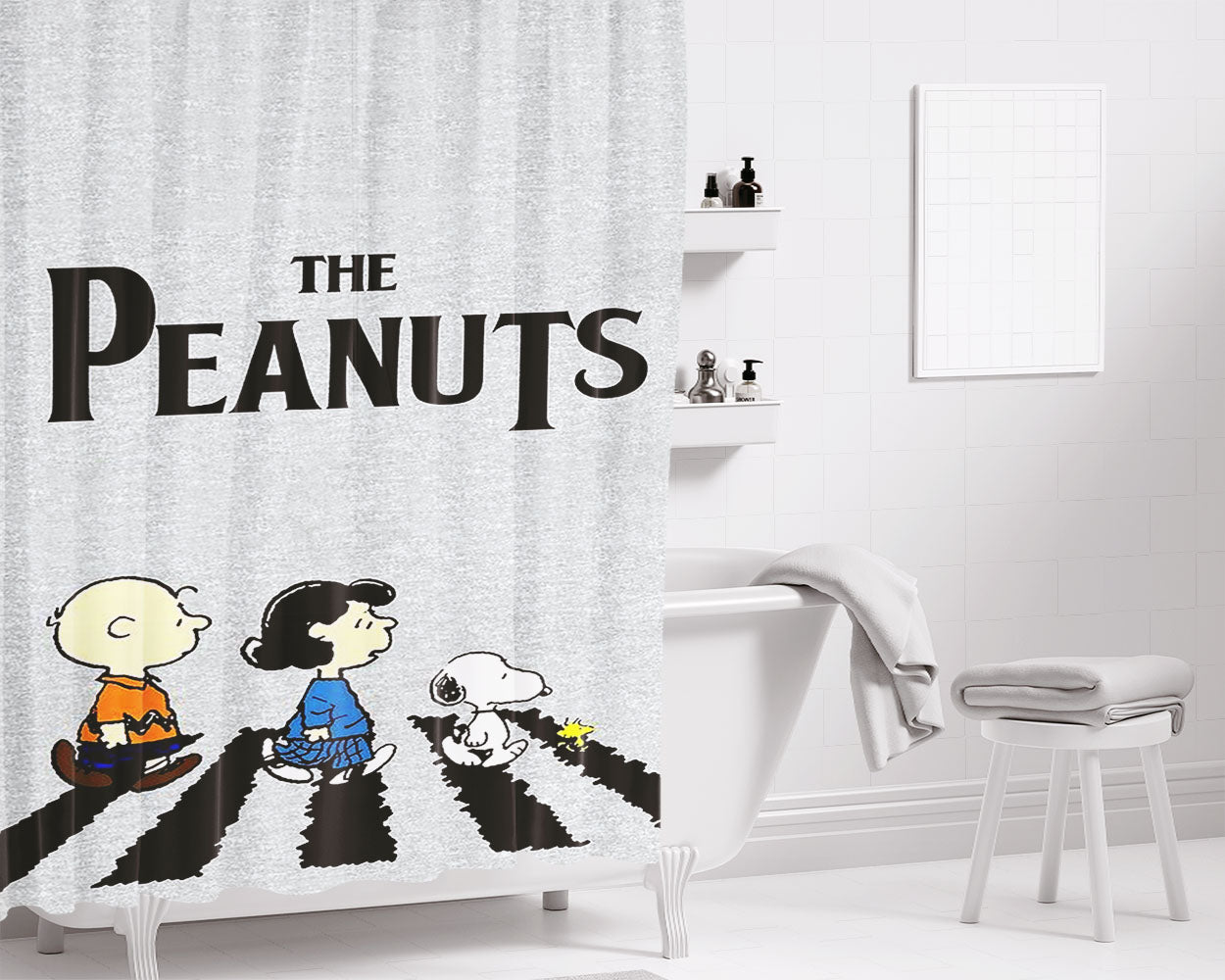 The Peanuts Disney Bathroom Shower Curtain Fabric Waterproof | 66 X 72 Inch