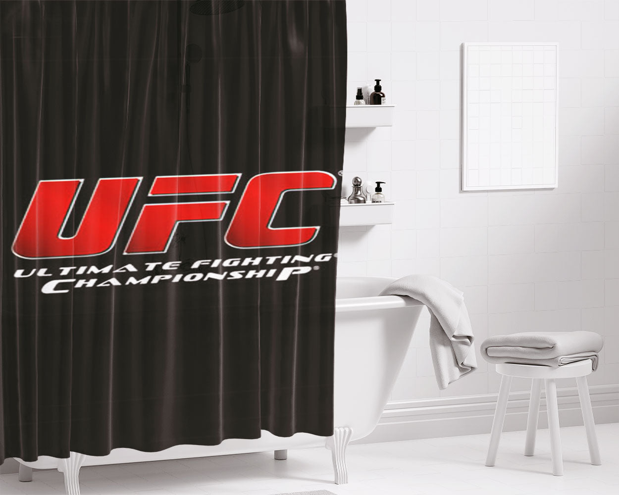 Uconn Country Bathroom Shower Curtain Fabric Waterproof | 66 X 72 Inch
