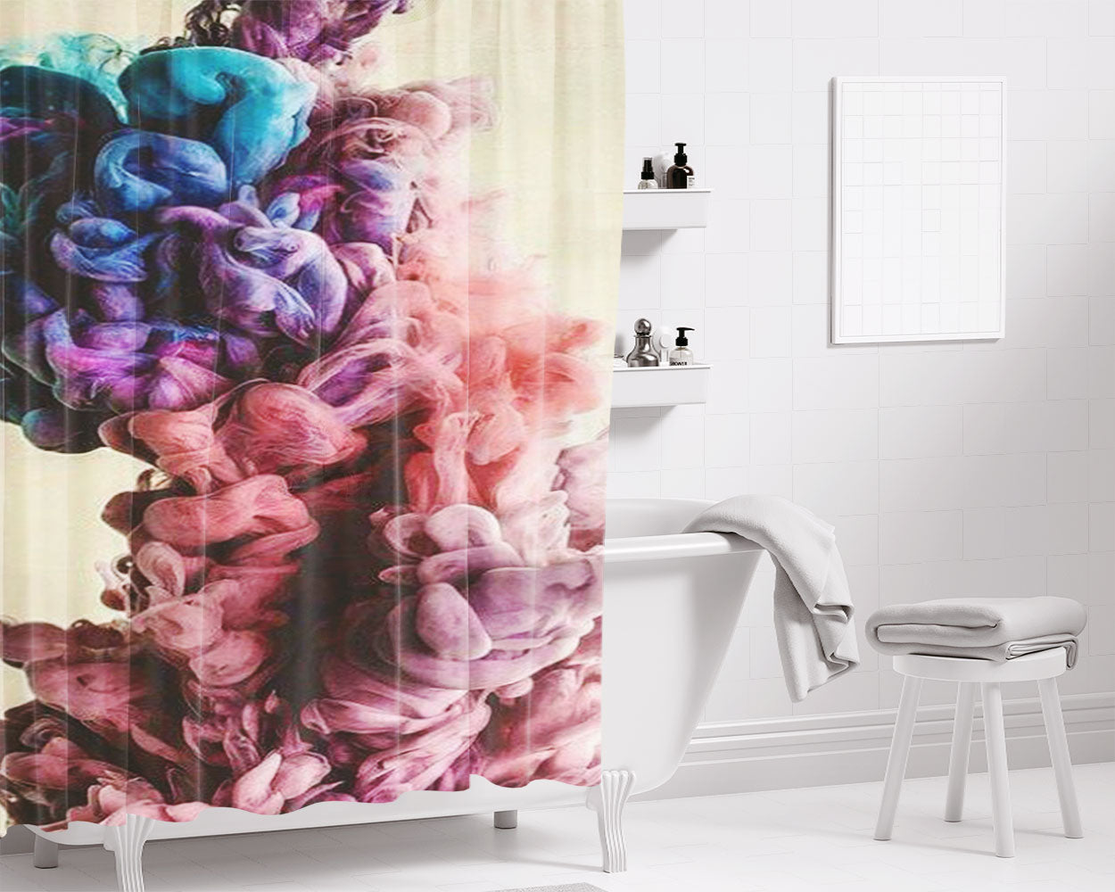 Color Full Bathroom Shower Curtain Fabric Waterproof | 66 X 72 Inch