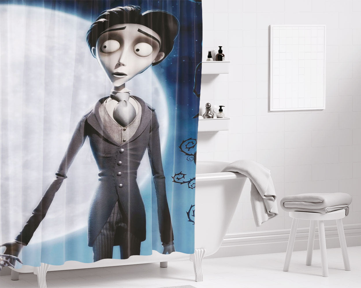Corpse Bride Victor Bathroom Shower Curtain Fabric Waterproof | 66 X 72 Inch