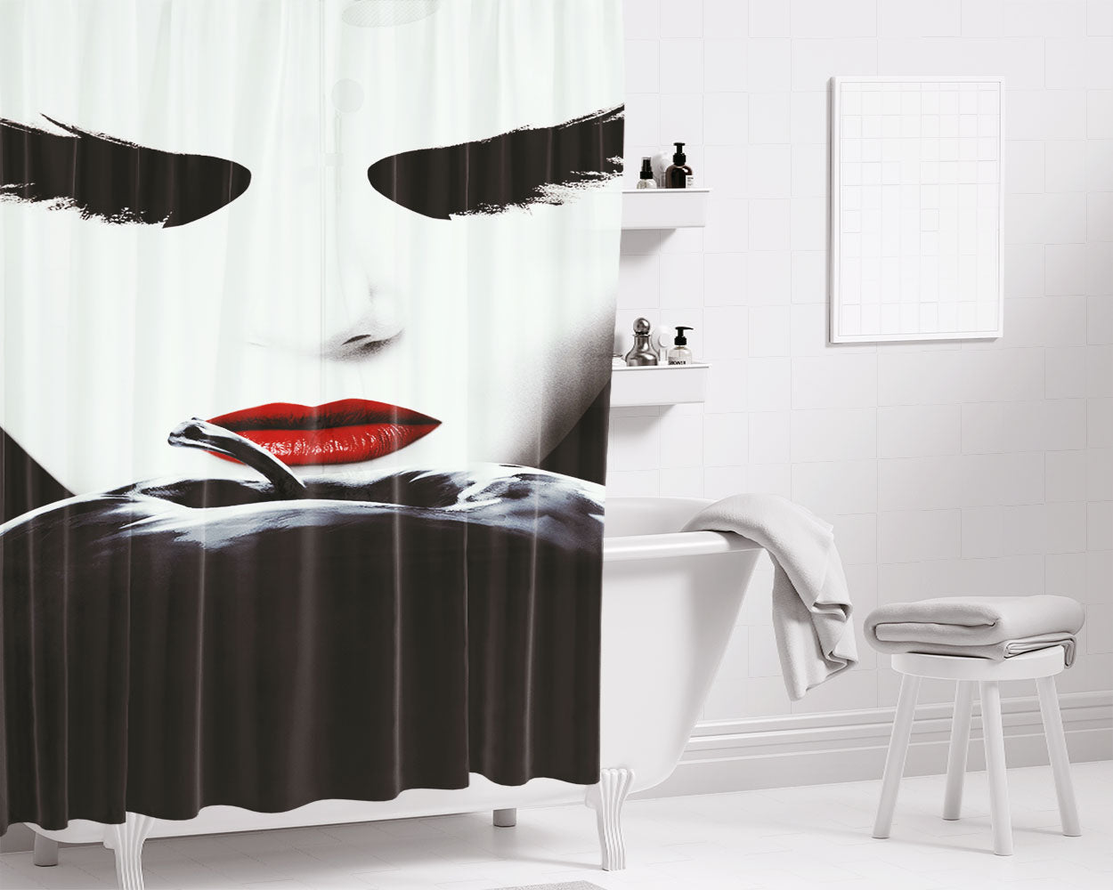 On The Spider Web Streetwear Bathroom Shower Curtain Fabric Waterproof | 66 X 72 Inch