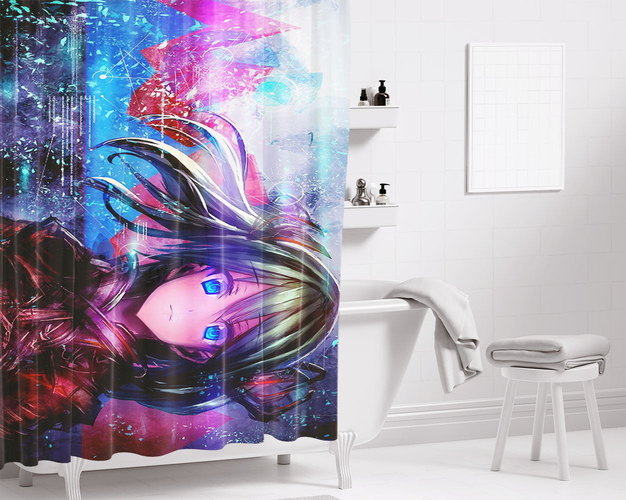 Otaku Culture Bathroom Shower Curtain Fabric Waterproof | 66 X 72 Inch