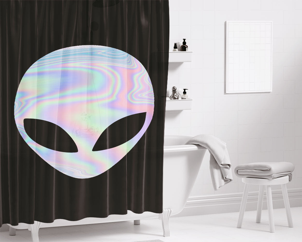 Out Of This World Holo Bathroom Shower Curtain Fabric Waterproof | 66 X 72 Inch