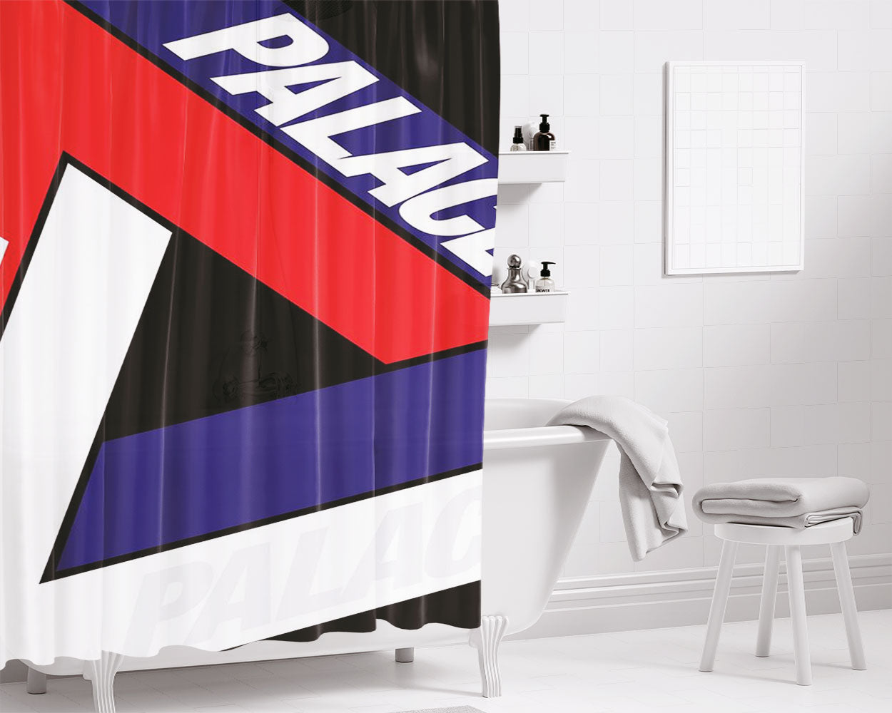 Palace Pyramid Style Bathroom Shower Curtain Fabric Waterproof | 66 X 72 Inch