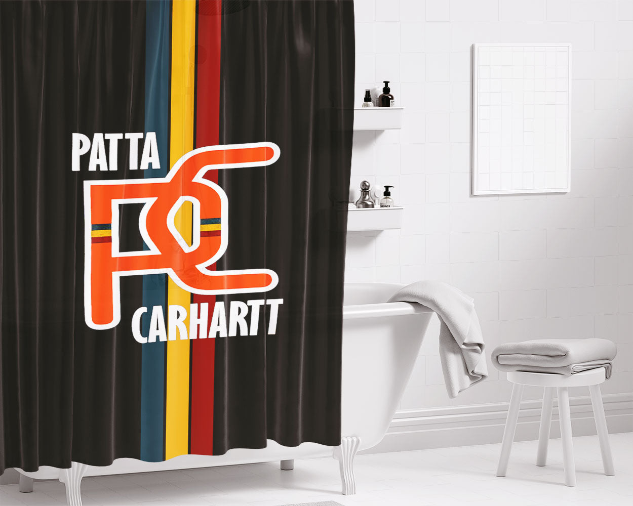 Patta Carhartt Bathroom Shower Curtain Fabric Waterproof | 66 X 72 Inch