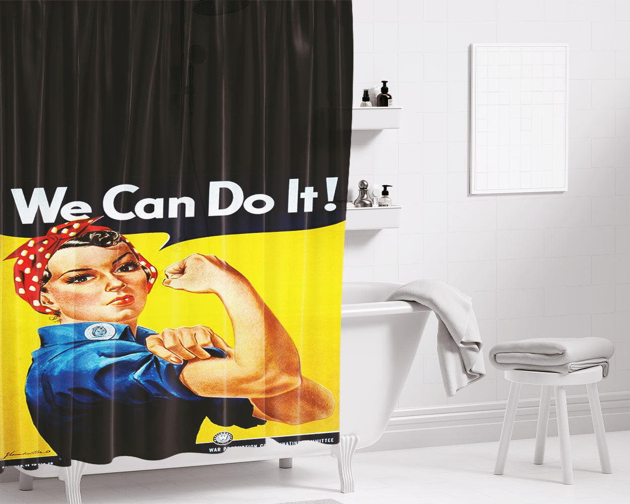 Placa Decorativa We Cant Quadro Bathroom Shower Curtain Fabric Waterproof | 66 X 72 Inch