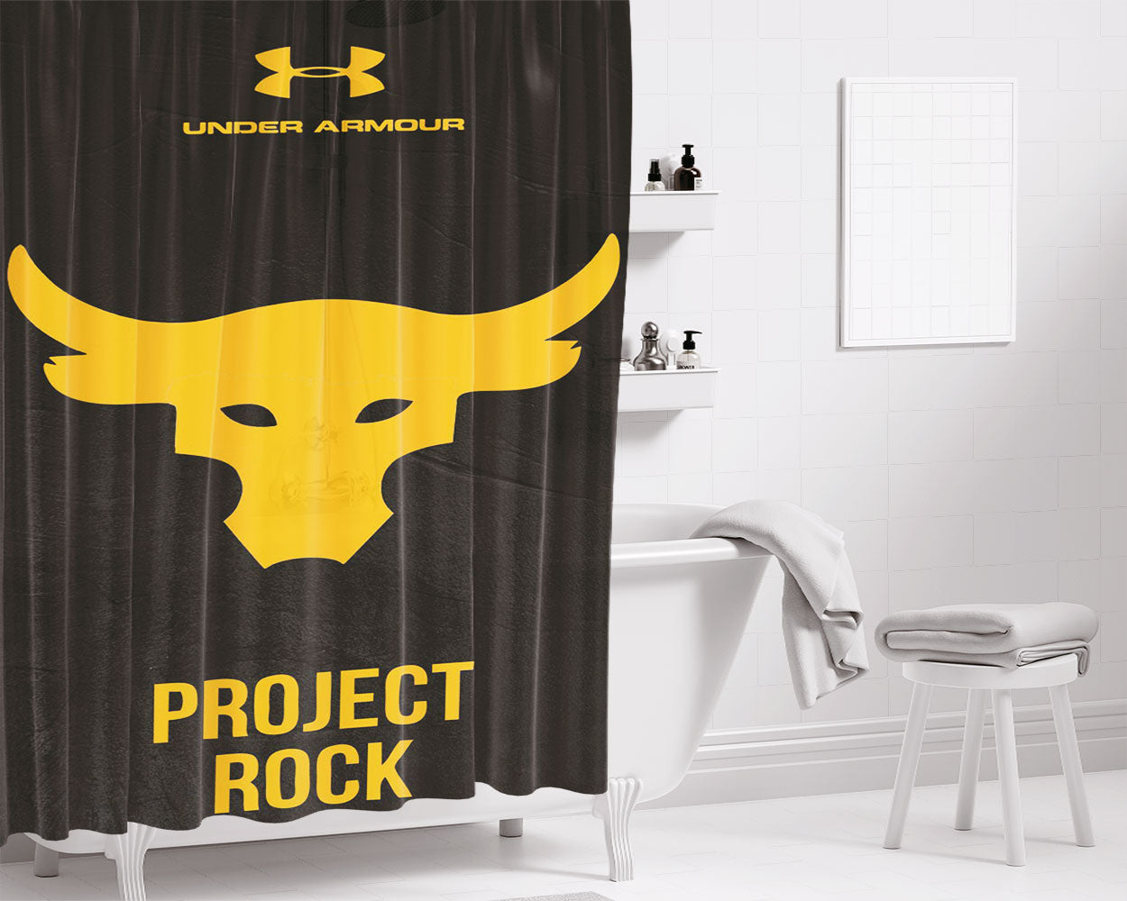 Project Rock Bathroom Shower Curtain Fabric Waterproof | 66 X 72 Inch
