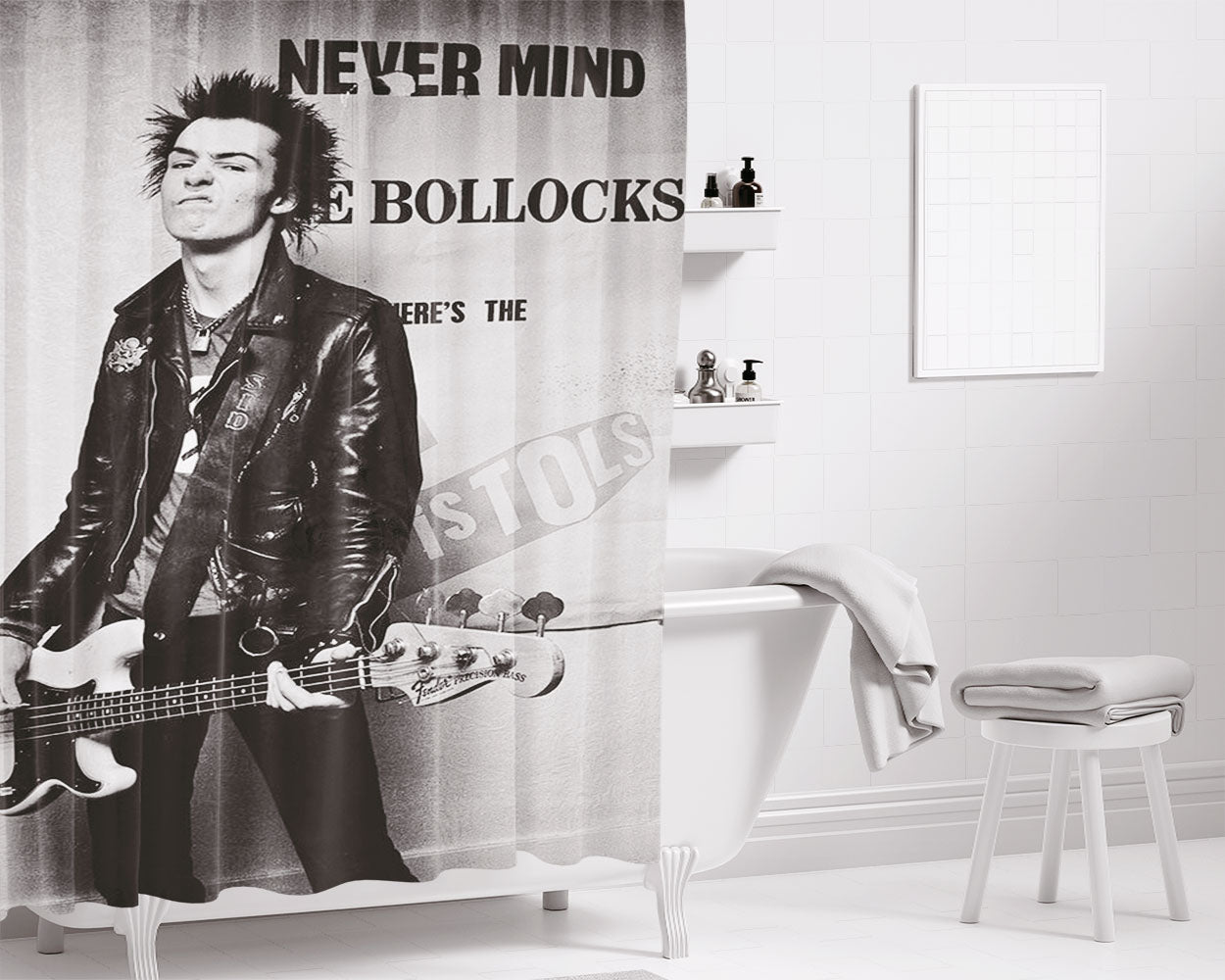 Punk Is My Life Steve Emberton Sid Vicious Tribute Bathroom Shower Curtain Fabric Waterproof | 66 X 72 Inch