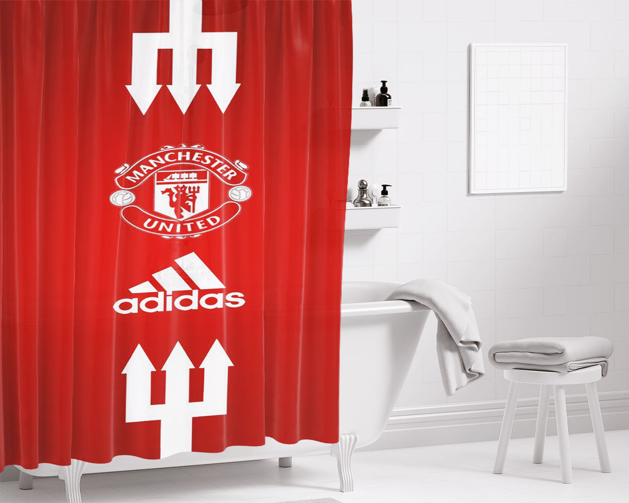 Red Devil Iam United Bathroom Shower Curtain Fabric Waterproof | 66 X 72 Inch