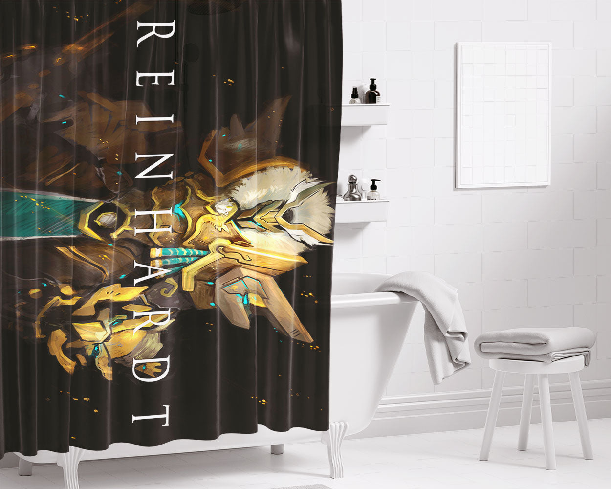Reiner Braun Titan Bathroom Shower Curtain Fabric Waterproof | 66 X 72 Inch