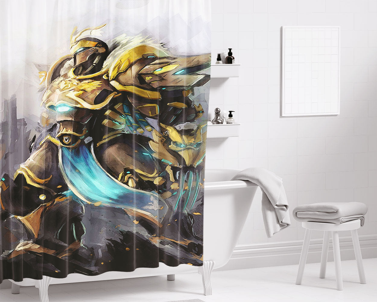 Reinhardt 1 Bathroom Shower Curtain Fabric Waterproof | 66 X 72 Inch