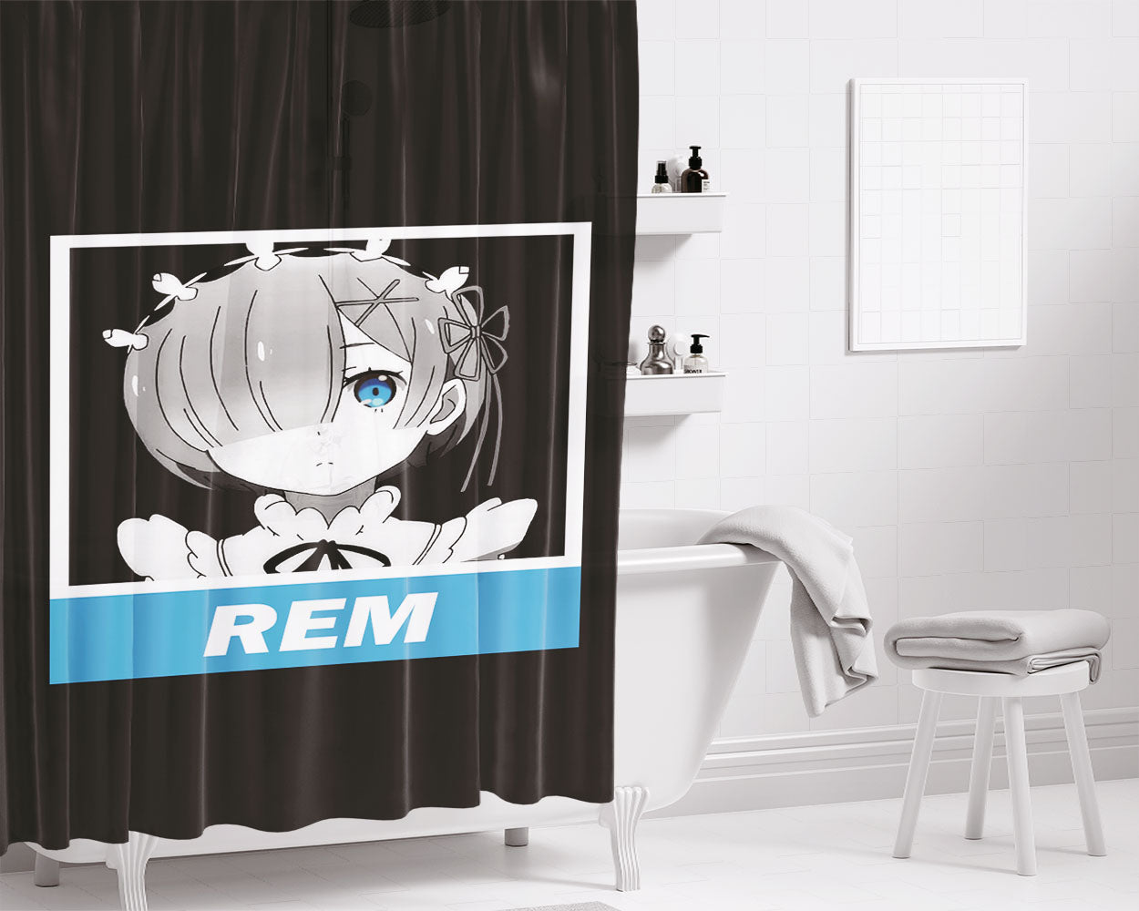 Rem Kimono Bathroom Shower Curtain Fabric Waterproof | 66 X 72 Inch