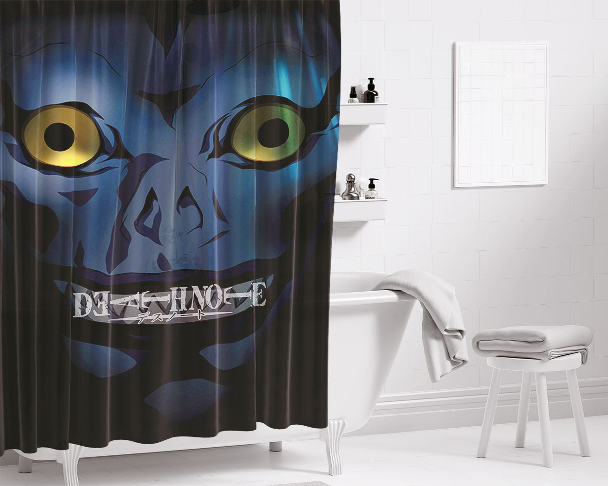 Ryuk Face Bathroom Shower Curtain Fabric Waterproof | 66 X 72 Inch