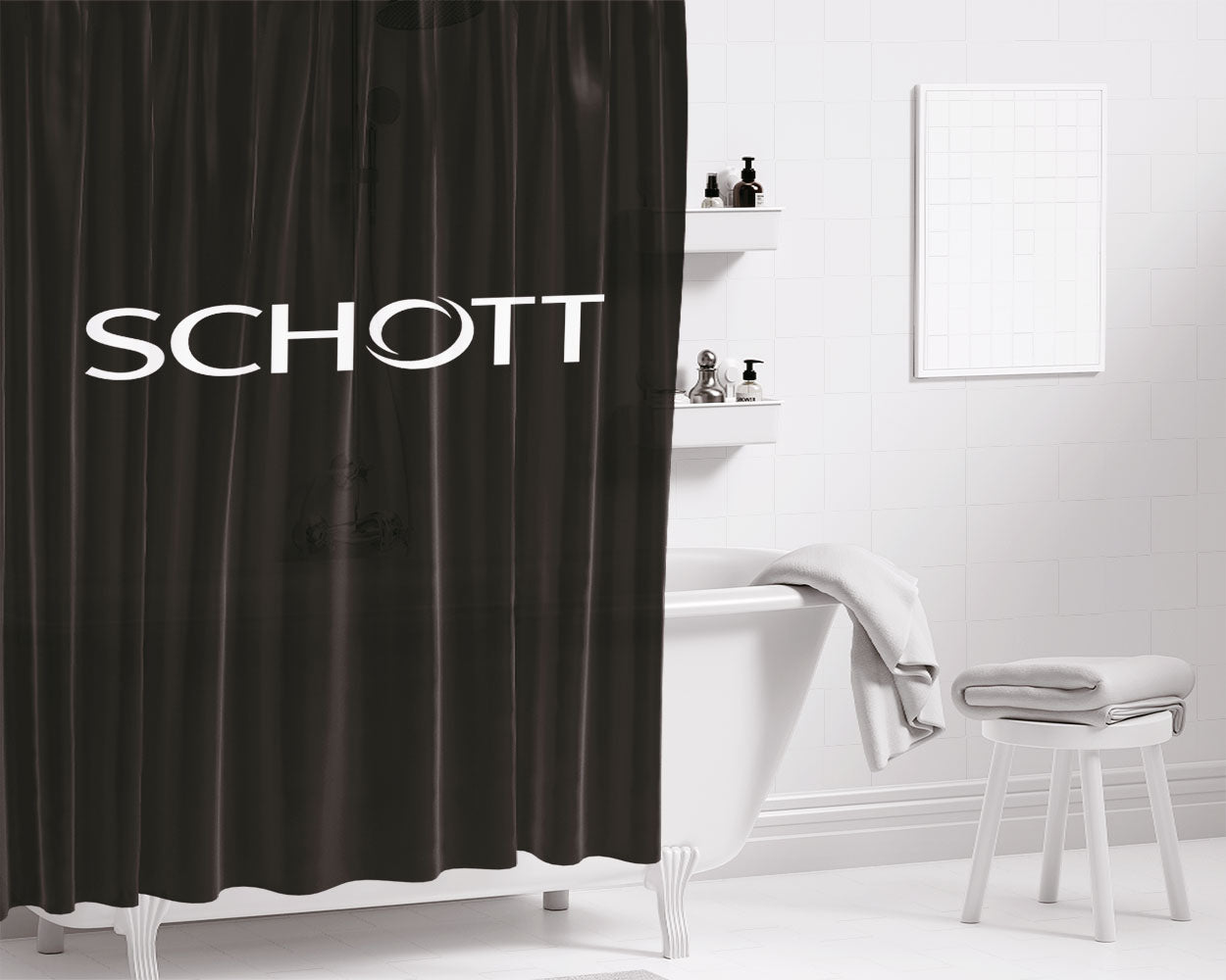 Schott Bathroom Shower Curtain Fabric Waterproof | 66 X 72 Inch