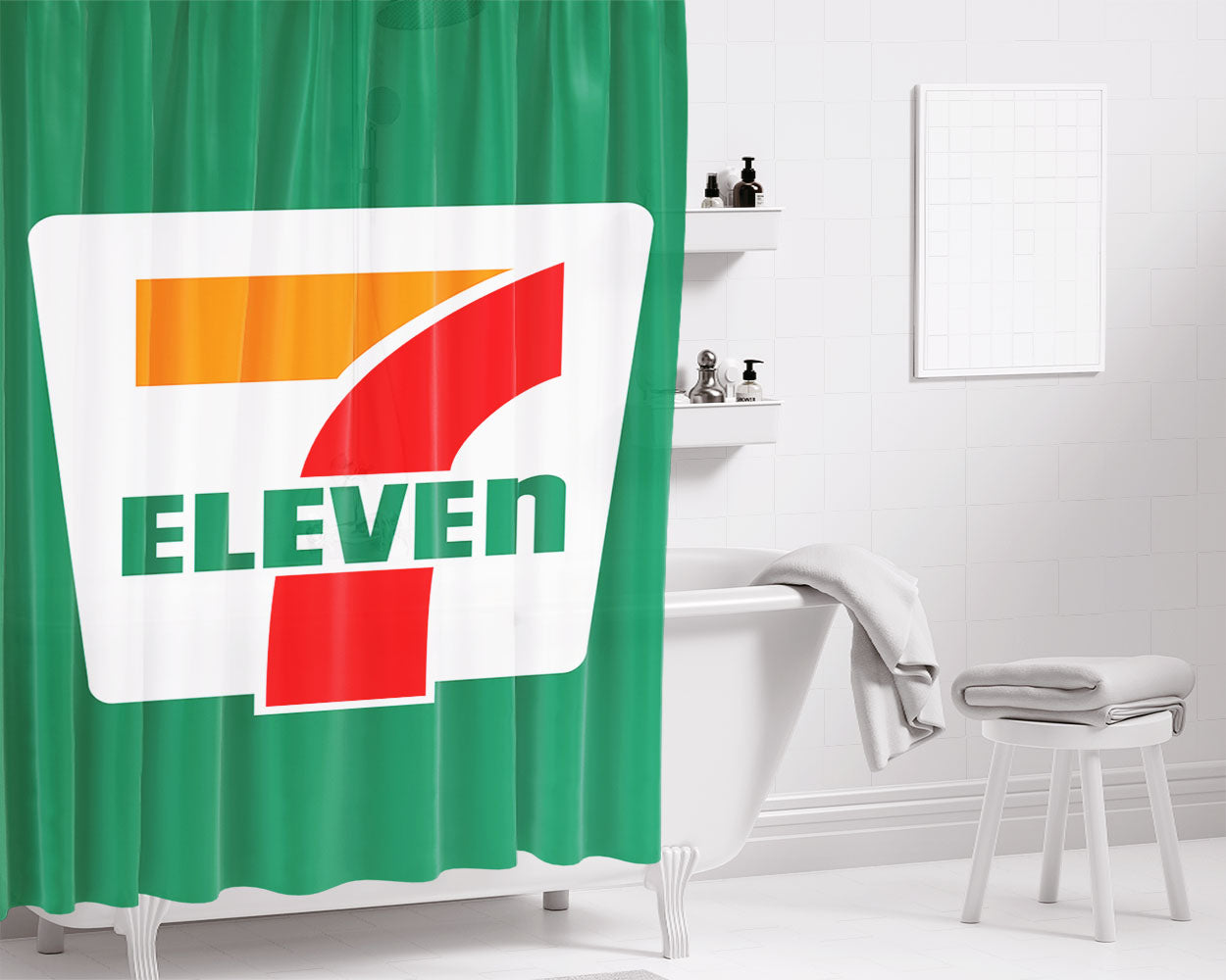 Seven Eleven Mart Bathroom Shower Curtain Fabric Waterproof | 66 X 72 Inch